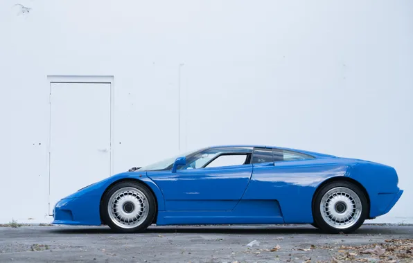 Blue, Supercar, Side view, Bugatti EB110