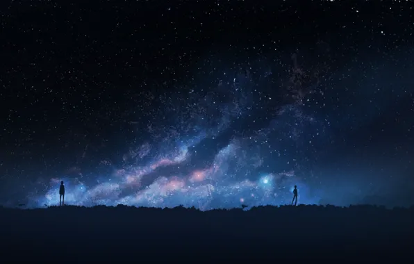 The sky, night, people, K.Hati