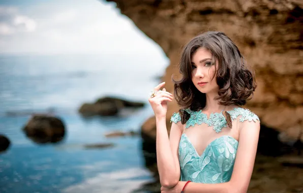 Picture look, girl, butterfly, hair, dress, Dmitriy Inko, Maryam