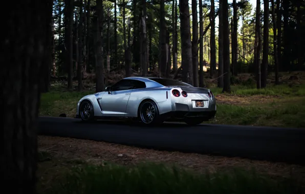 GTR, silver, Nissan, sportcar, Nissan