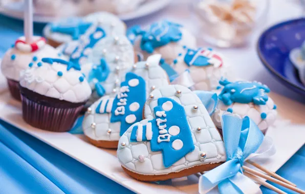 Holiday, cakes, sweet, cupcakes, gingerbread