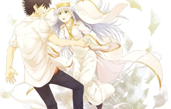 Girl, anime, art, guy, To Aru Majutsu no Index