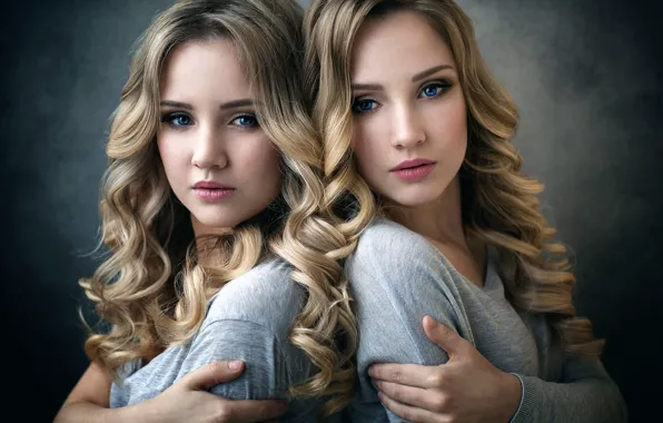 Two girls, sisters, Kristina Smirnova, Masha Smirnova