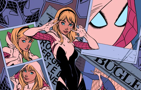 Girl, hero, art, Marvel Comics, Gwen Stacy, Spider-Gwen