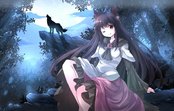 Art, animal ears, Touhou Project, Imaizumi Kagerou, Inumimi