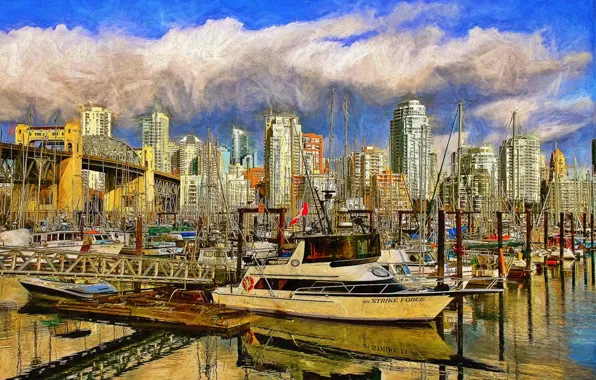 Picture Marina, yachts, port, Canada, Vancouver, Canada, boats, Vancouver
