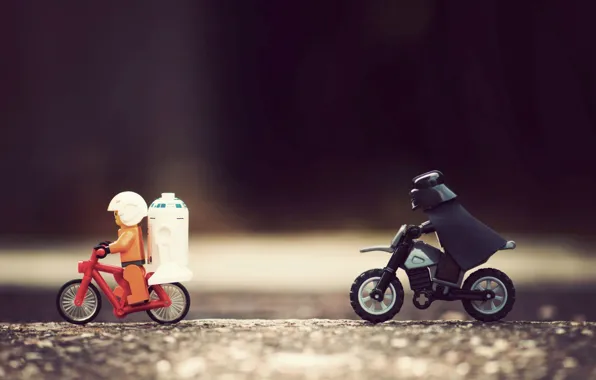 Star wars, figures, LEGO, bikes