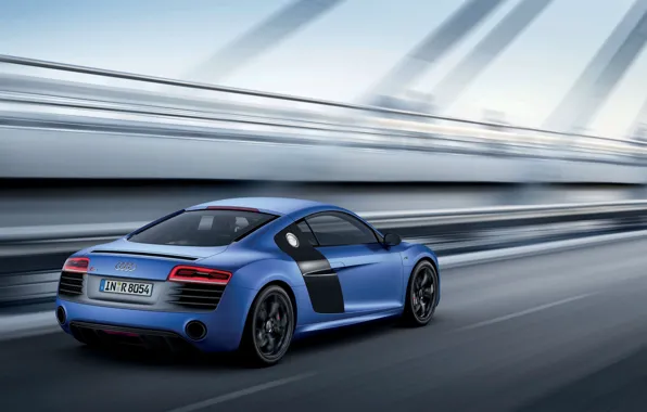 Audi, Auto, Audi, Blue, V10, Coupe, Sports car, In Motion