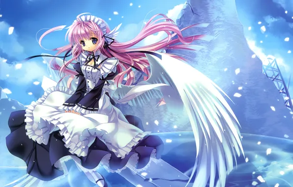 Picture girl, Wallpaper, wings, anime, the maid