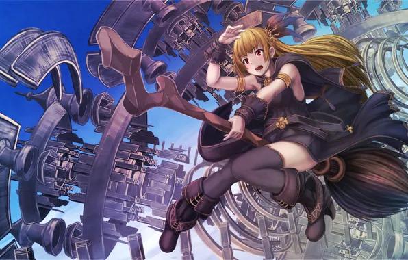 Girl, fiction, fantasy, staff