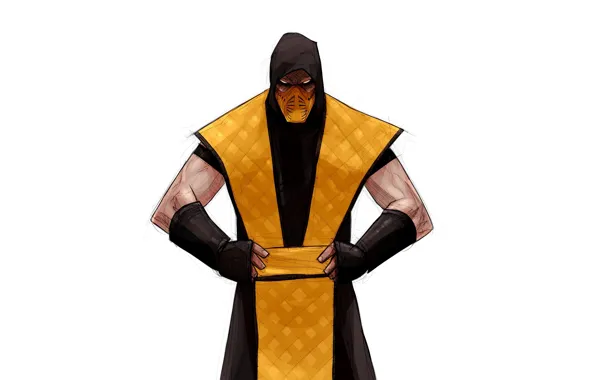 Minimalism, Figure, Background, Scorpio, Art, Classic, Art, Mortal Kombat