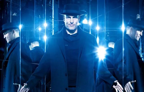 Picture reflection, blue, hat, mirror, coat, Woody Harrelson, Woody Harrelson, Now You See Me 2