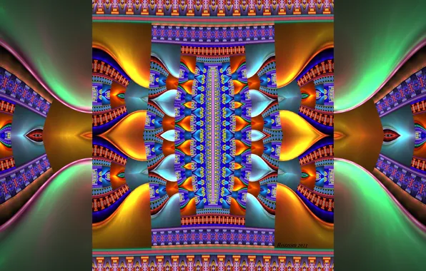 Abstraction, strip, pattern, graphics, glow, fractal, geometry, ornament