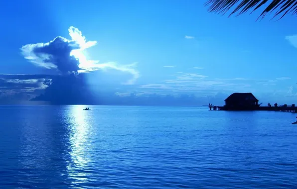 The ocean, the evening, pier