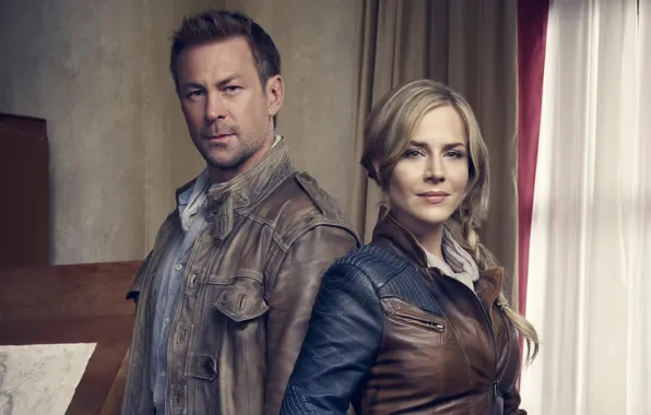 Picture the series, Defiance, Call, Julie Benz, Grant Bowler