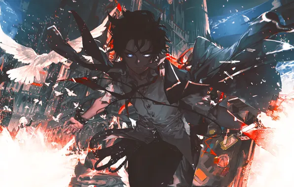 Look, anime, art, guy