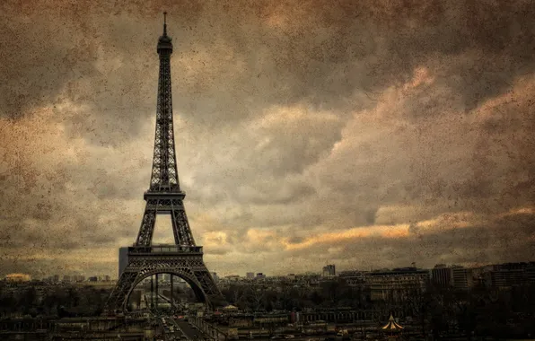 Picture the city, style, background, Paris, tower