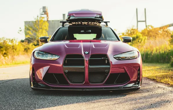 BMW, Front, Sight, Road, BMW M3, Pink