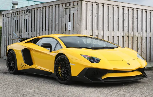 Lamborghini, yellow, Aventador, Superveloce, LP-750