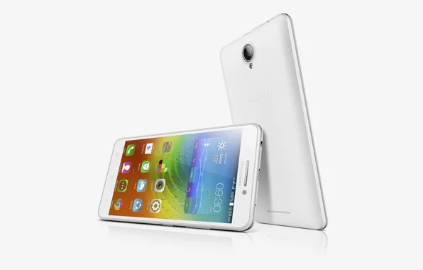 Picture white, silver, white background, White, smartphone, Lenovo, A5000