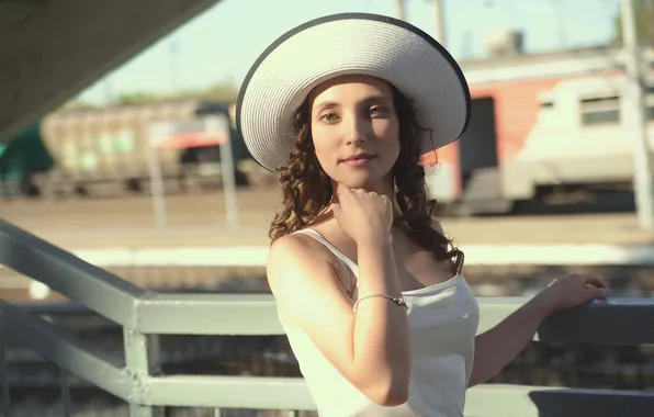Look, girl, portrait, hat, Maxim Mikhailov