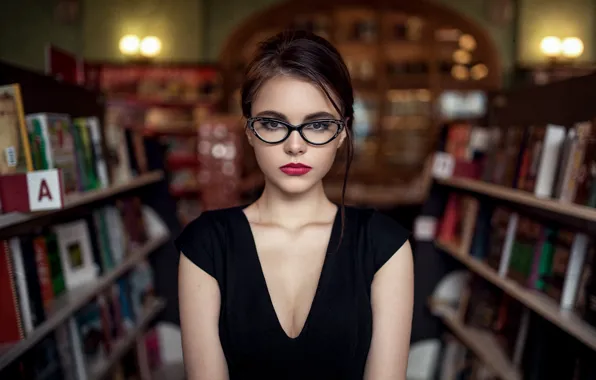 Picture Look, Glasses, Lips, Face, Hair, Library