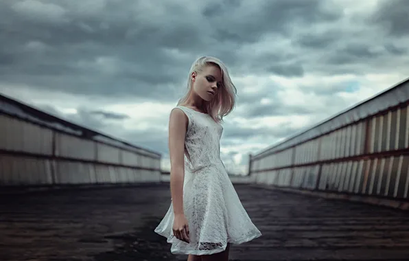 Picture Look, Dress, White, Between, Masha Sidorova, Heaven and Earth
