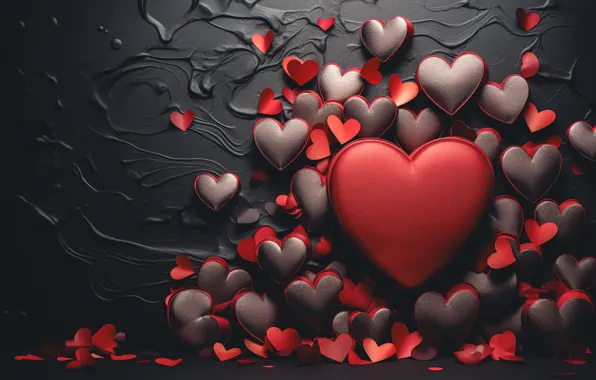 Love, holiday, heart, feelings, heart, hearts, black background, heart