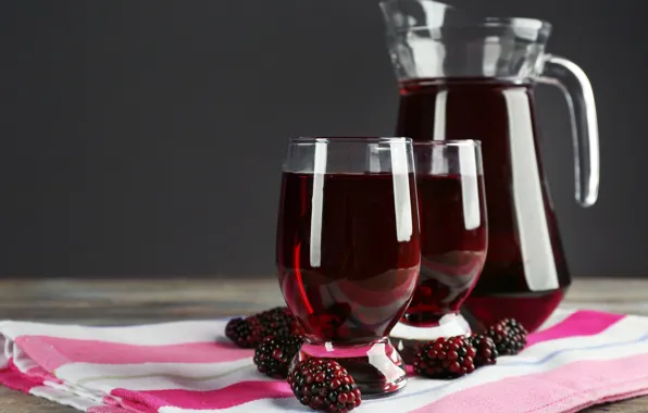 Breakfast, juice, glasses, pitcher, BlackBerry, fresh