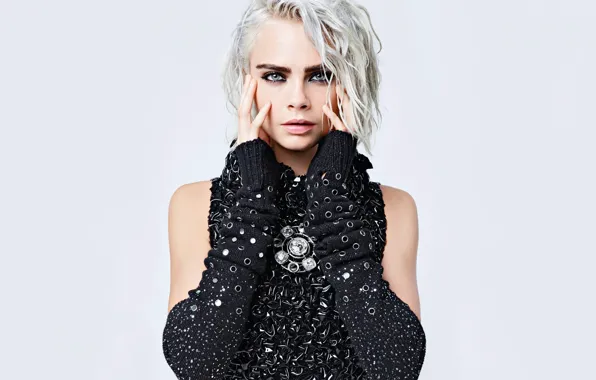 Wallpaper portrait, look, Cara Delevingne, makeup, girl