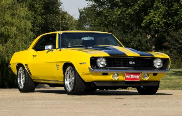 Wallpaper 1969, Yellow, Chevrolet Camaro, Muscle car images for desktop ...