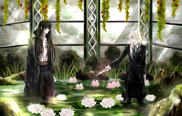 Flowers, guys, water lilies, D.Gray-man