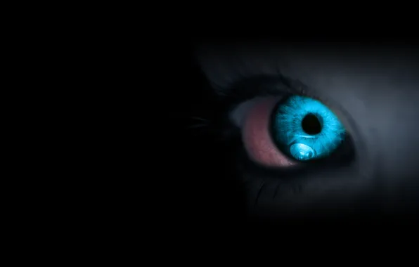 Eyes, darkness, blue