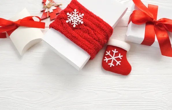 Decoration, New Year, Christmas, gifts, happy, Christmas, wood, New Year