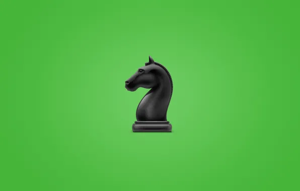 Horse, minimalism, chess, chess, horse, greenish background
