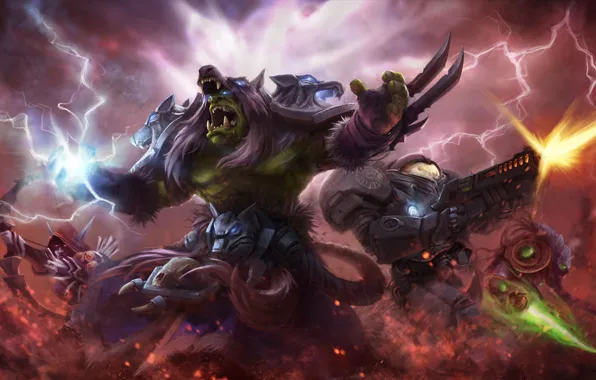 Picture starcraft, warcraft, Jim Raynor, Zeratul, Sylvanas, Heroes of the Storm, Rehgar