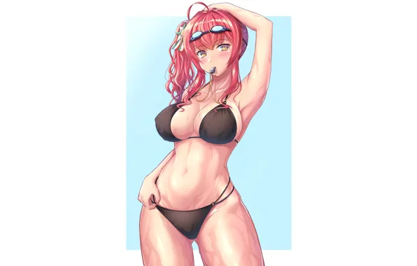 Girl, sexy, boobs, anime, beautiful, pretty, redhead, erotic