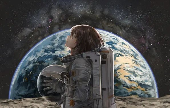 Space, anime, the suit, profile