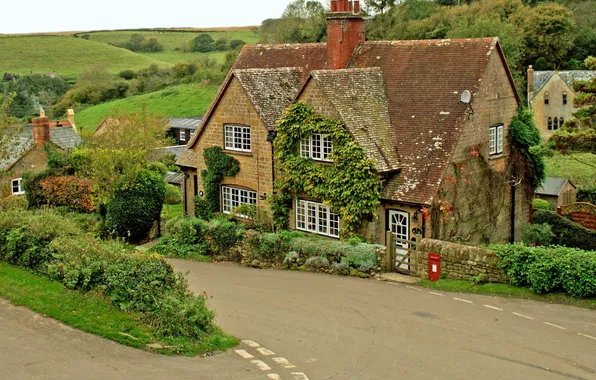 Picture road, the city, photo, England, home, Dorset