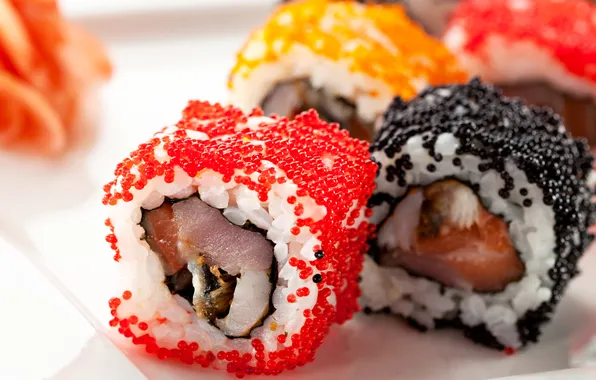 Fish, Japan, figure, caviar, rolls, sushi, sushi, fish