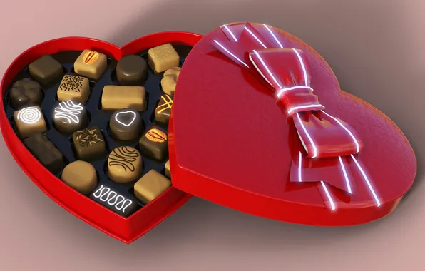 Picture Bombonierka, Heart. Miłosc, Chocolate