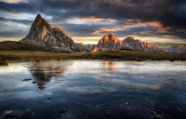 Wallpaper mountains, reflection, pond for mobile and desktop, section