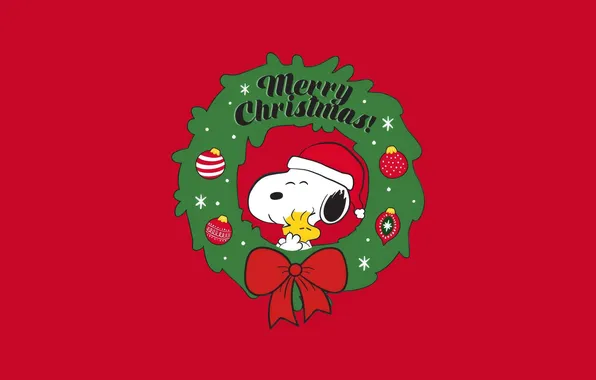 Christmas, Christmas, Red background, Holiday, Red background, Holiday, Snoopy, Snoopy