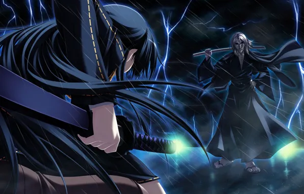 Magic, katana, the battle, art, the fight, visual novel, shinigami no testament, sakaki maki