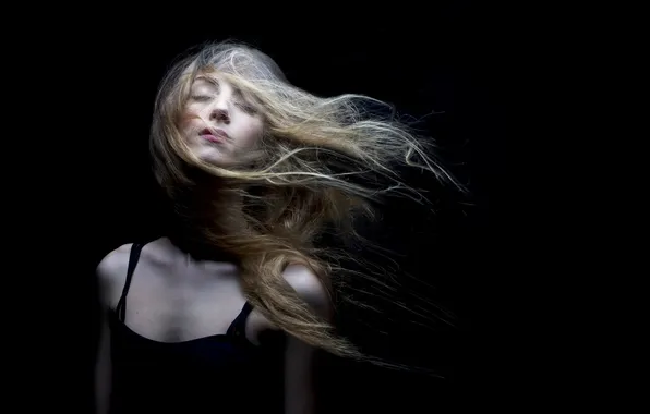 Girl, background, hair