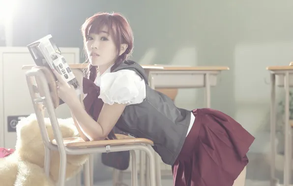Picture East, face, journal, skirt, look, pose, girl