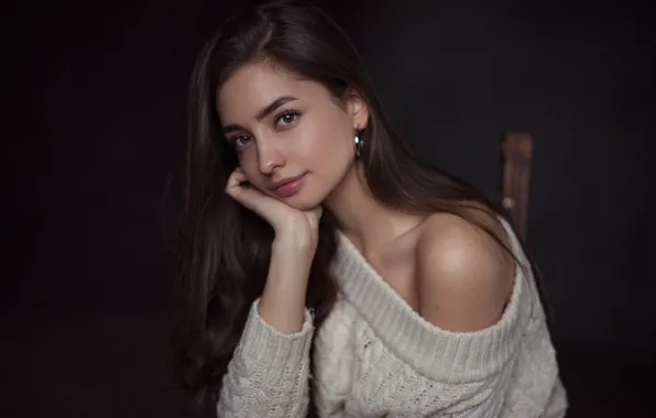 Girl, Photo, Look, Model, Lips, Hand, Face, Girl