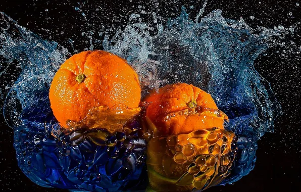 Picture water, squirt, oranges