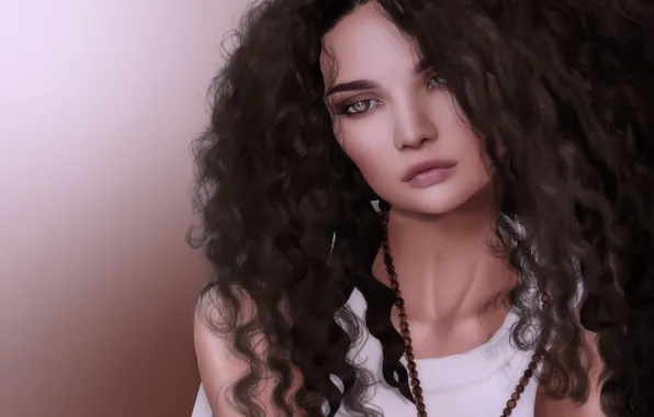 Look, girl, hair, portrait, curls
