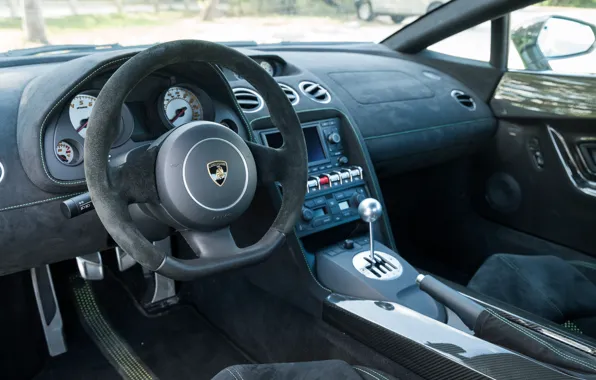 Picture Lamborghini, Gallardo, steering wheel, car interior, Lamborghini Gallardo LP 570-4 Superleggera